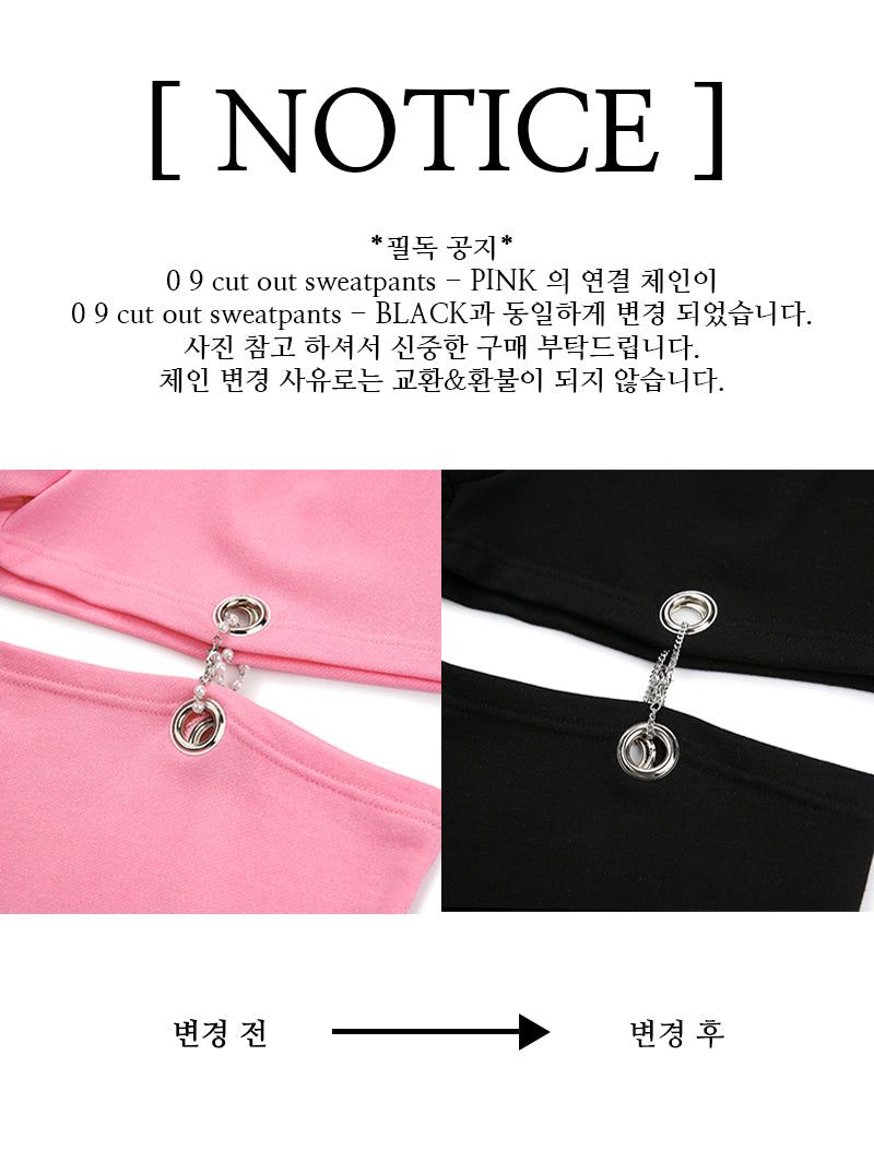 0 9 cut out sweatpants - PINK