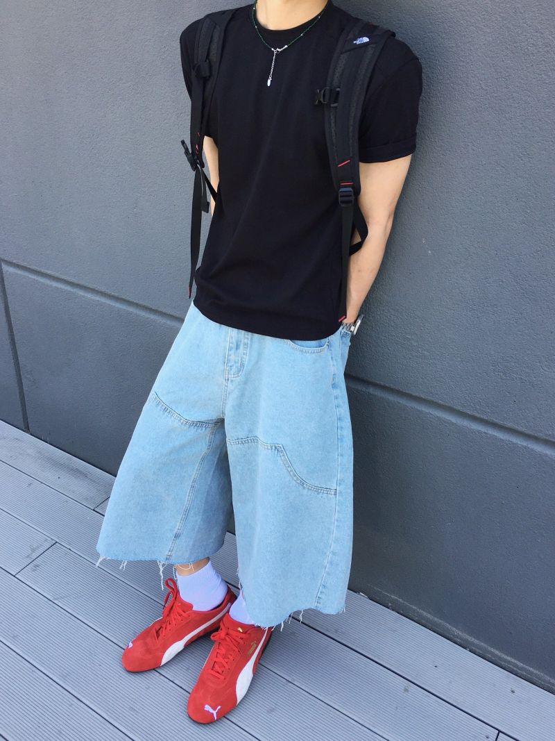 Foil Carpenter Bermuda Denim Pants 2C