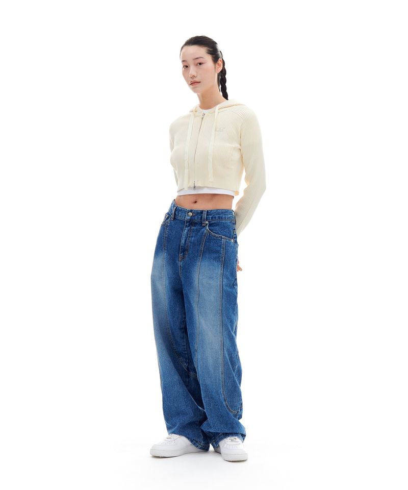 PANEL LINE DENIM PANTS (BLUE)