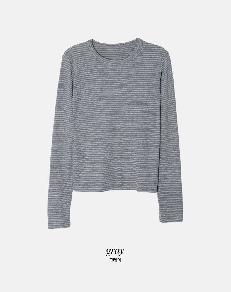 DN Border Round Slim Warm T-shirt (5color)