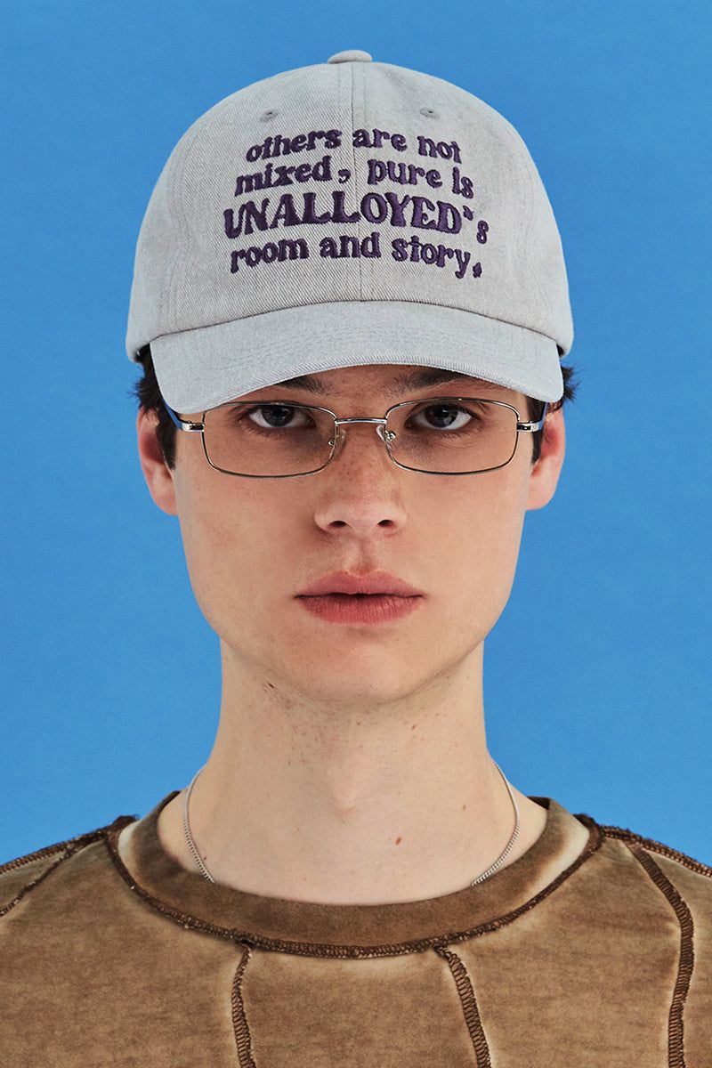 SLOGAN BALL CAP / GREY