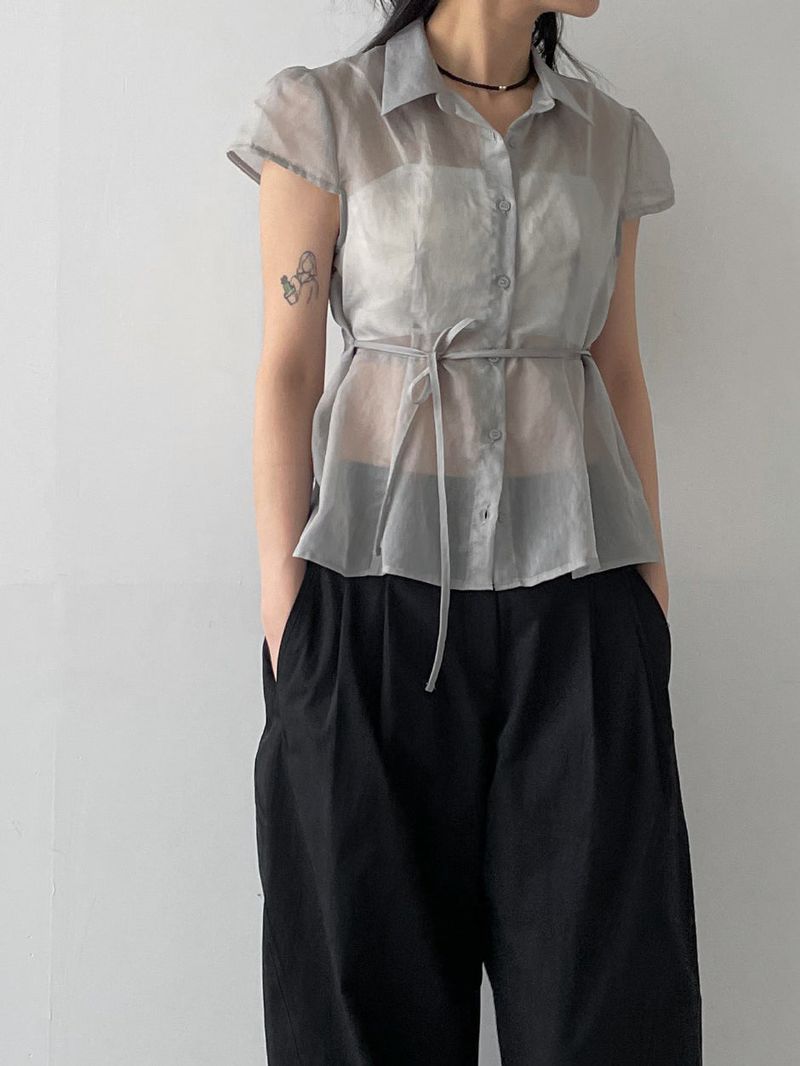 Twill Balloon Fit Wide Pants