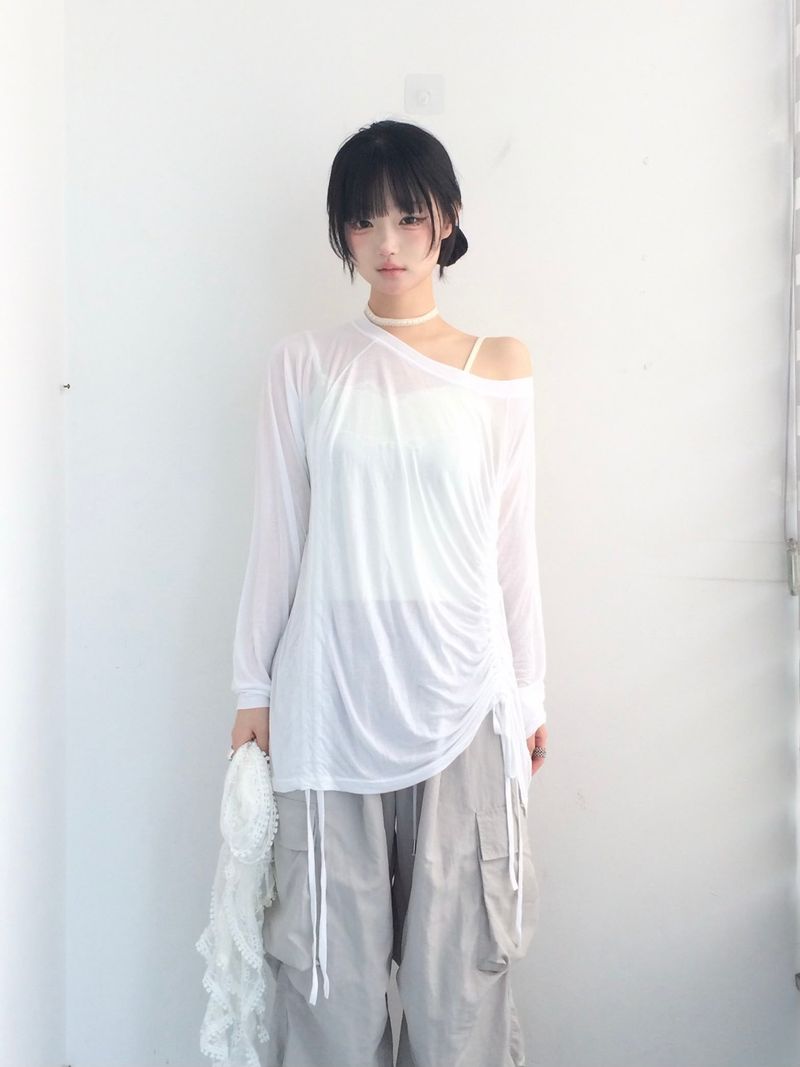 ner.ui.bin(ノエビン)の「Light Texture Shirring T(Tops)」