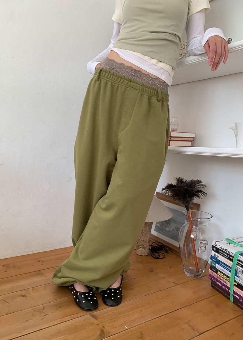 (UNISEX) BELTED SWEAT PANTS (3color)