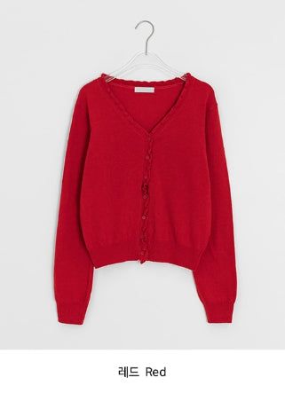Rico Frill V-Neck Knit Cardigan