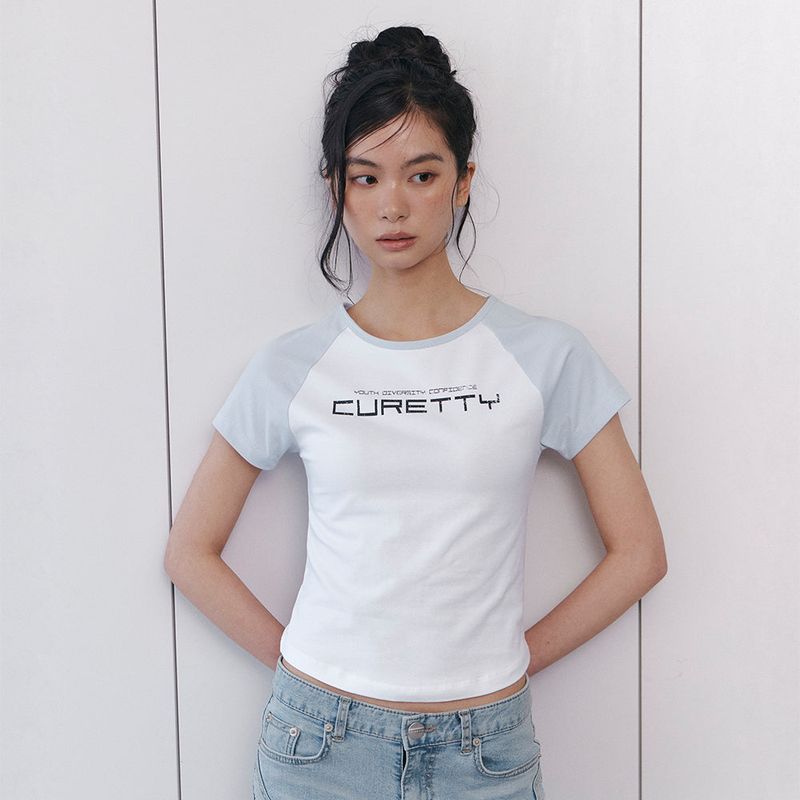 C CONTRAST RAGLAN SLIM T-SHIRT_LIGHT BLUE