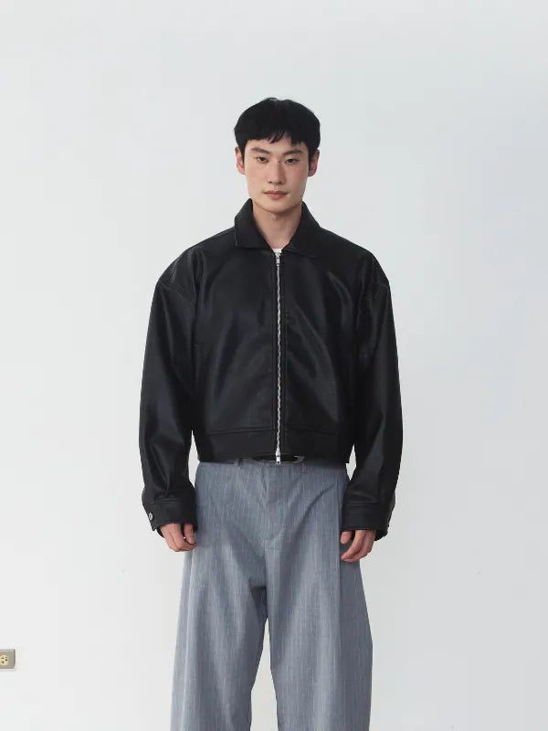 Remesso（レメッソ）の「JT2 Zipped Cropped Leather Jacket（Jackets/Outerwear）」
