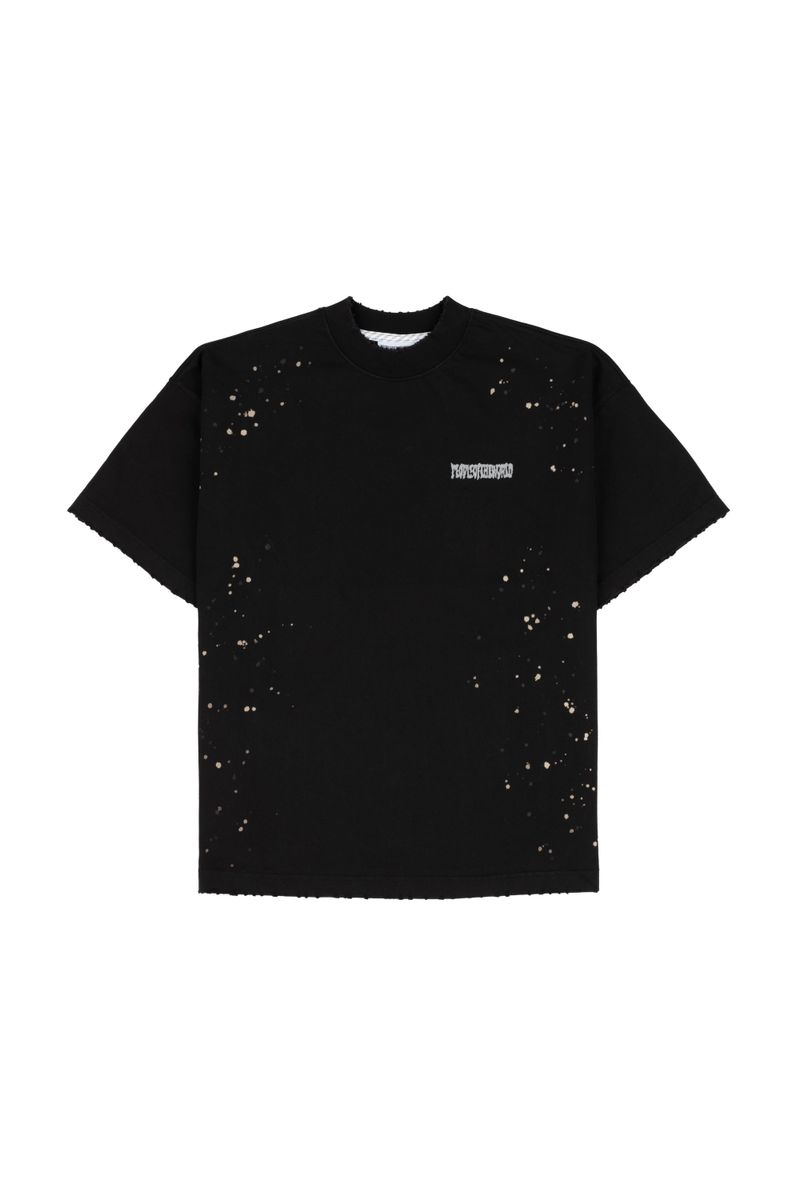 PEOPLEOFTHEWORLD(ピープルオブザワールド)の「ハンドペインティングダメージTシャツ (BLACK)(トップス)」