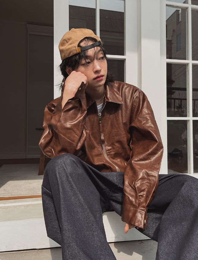 Roine Collar Leather Jacket