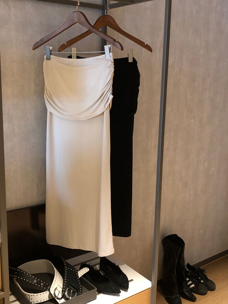 Jelly Shirring Long Skirt