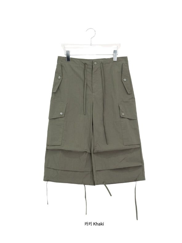 Elise Nylon Wide Capri Bermuda Pants