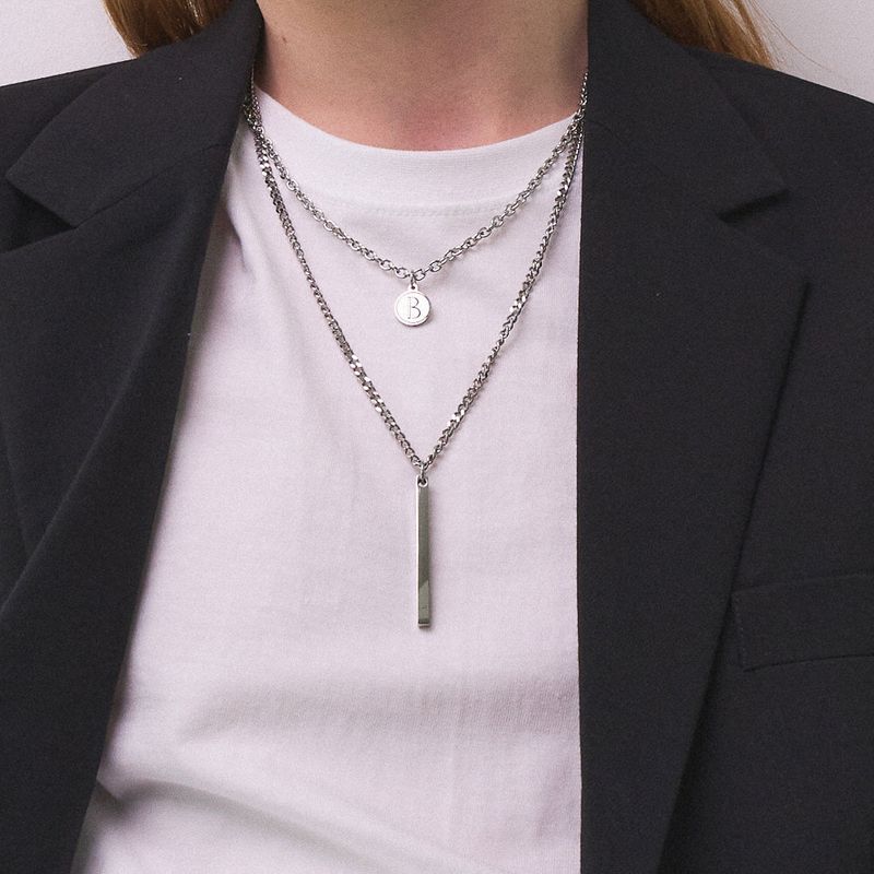 BASSCLEF（ベースクレフ）の「Men's two-line necklace layered chain_CLEF DUAL SB NEC（Accessories）」
