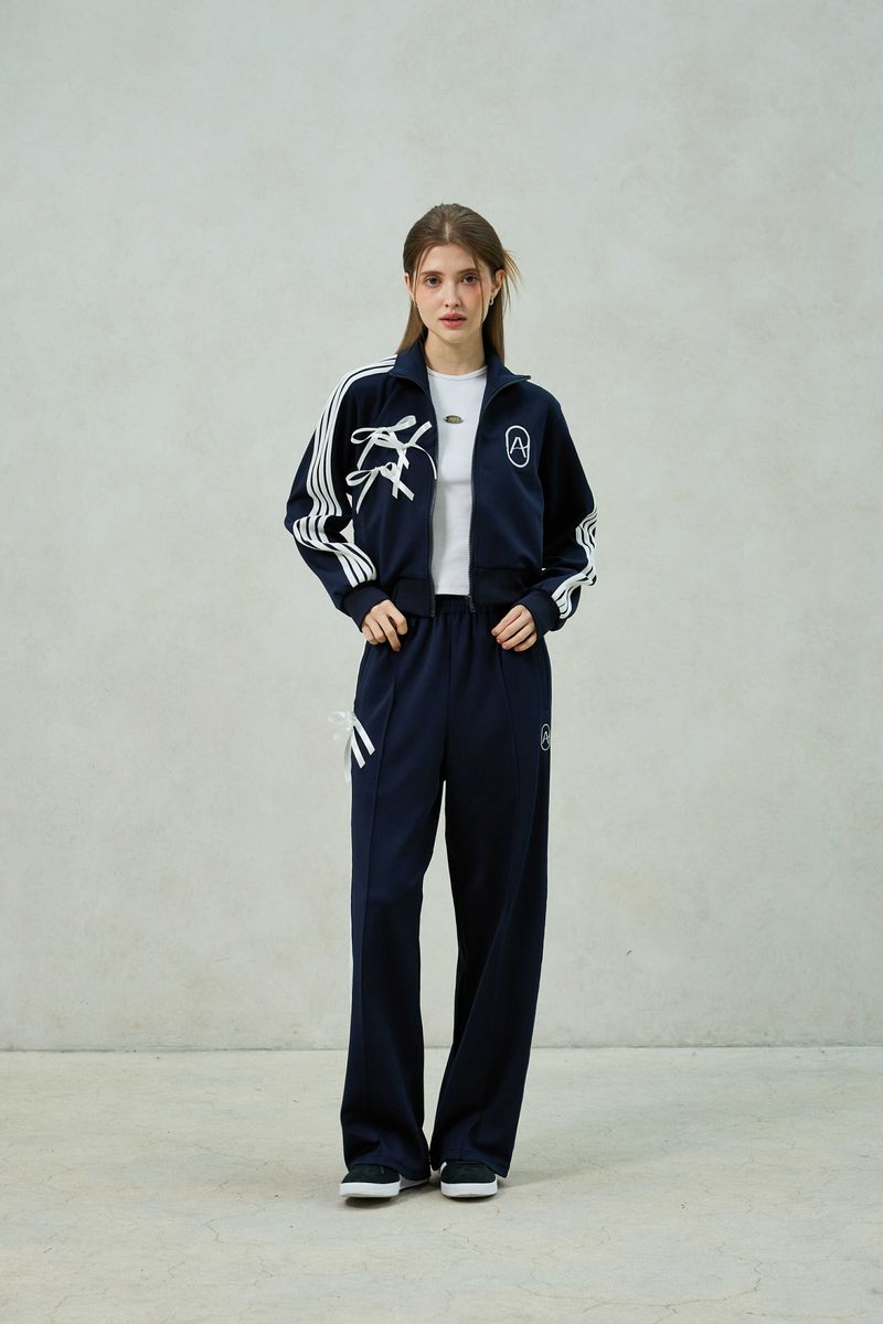 RIBBON JERSEY TRACK TOP / NAVY