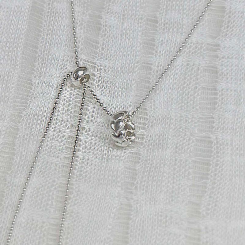 Silver 925 heart bangle necklace