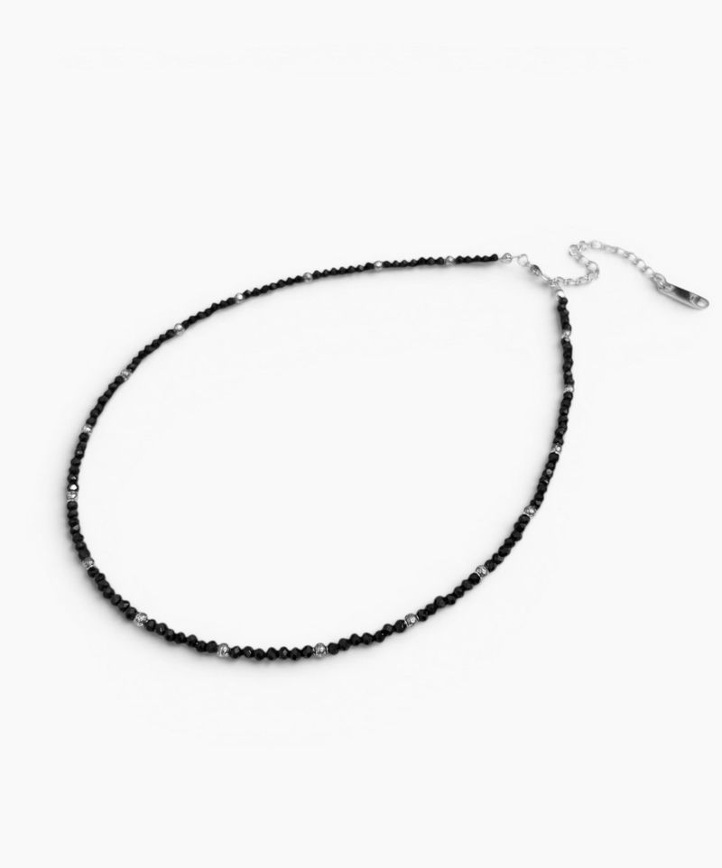 Men’s black beaded necklace_CLEF DeepBass Vibe NEC