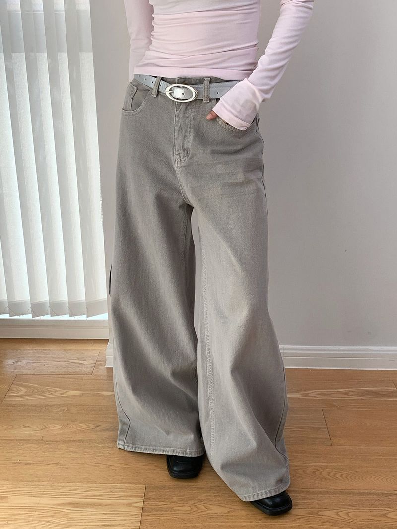 Four Seasons Wide Washed Cotton Pants