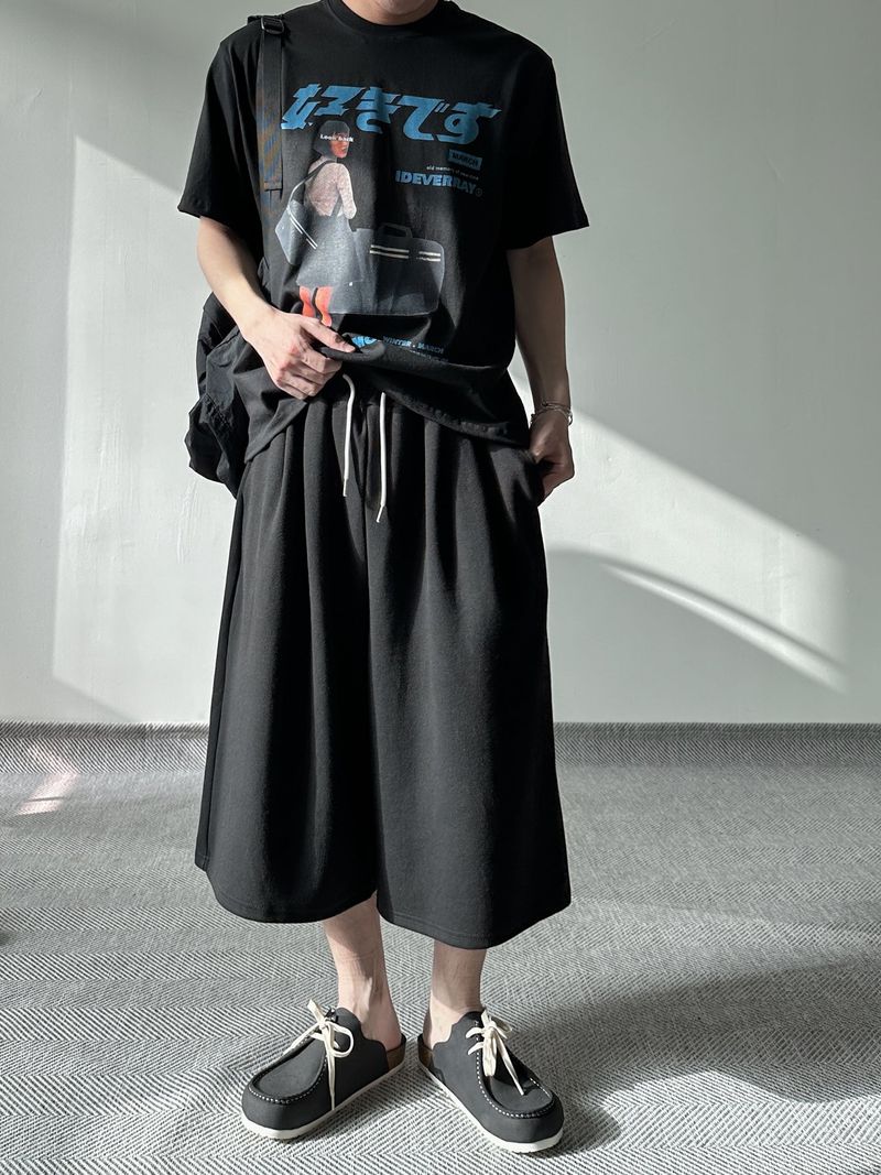 SIO two tuck bermuda sweat pants