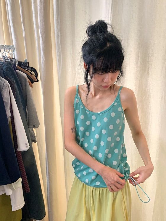 Minaru Loose Fit String Dot Sleeveless