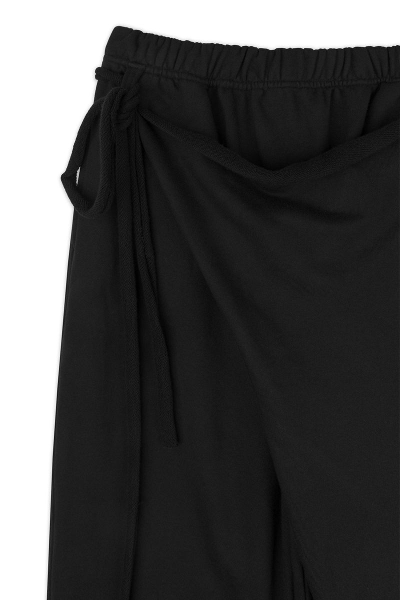 SHIRRING TIE SWEAT PANTS (BLACK)