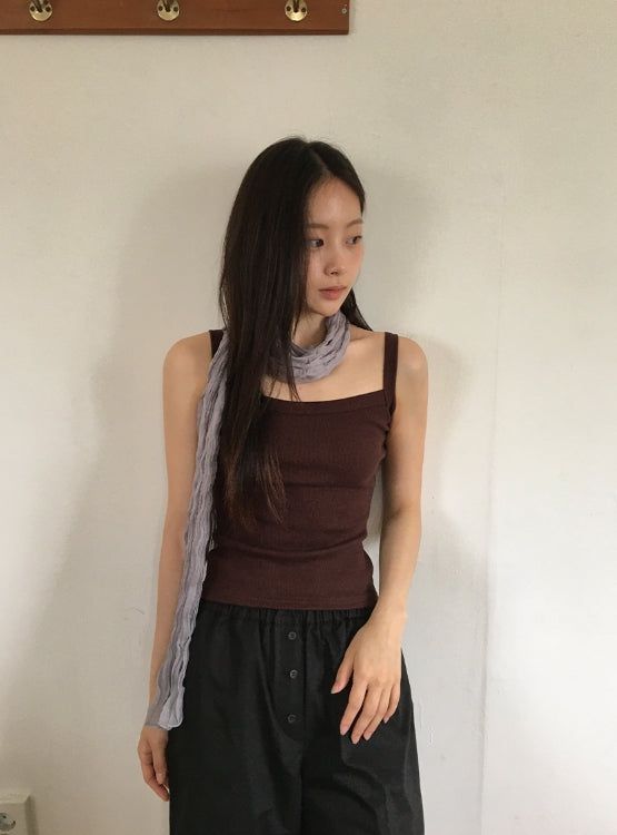 Mauve Wrinkle Pleated Long Muffler Scarf