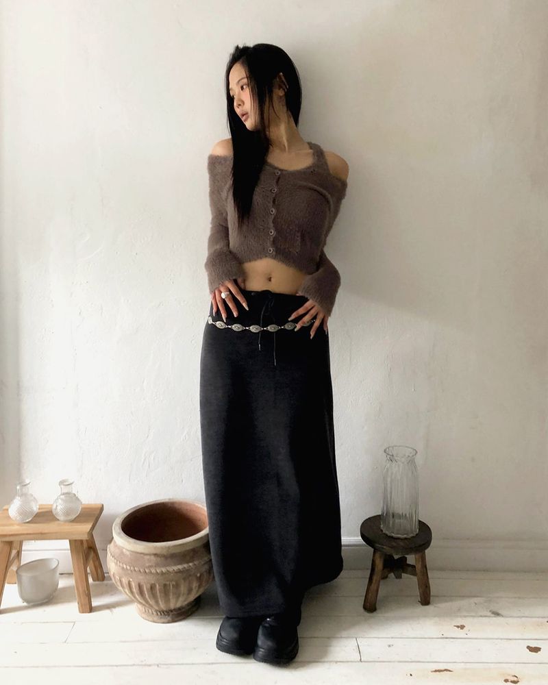 Rubin Corduroy Fleece Long Skirt