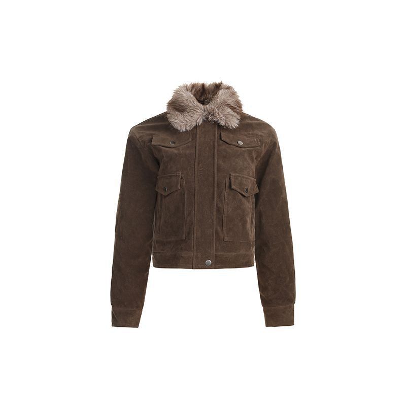 Cozy&Kitsch(コージーアンドキッチ)の「Brownie Fur Trim Suede Jacket(Jackets/Outerwear)」