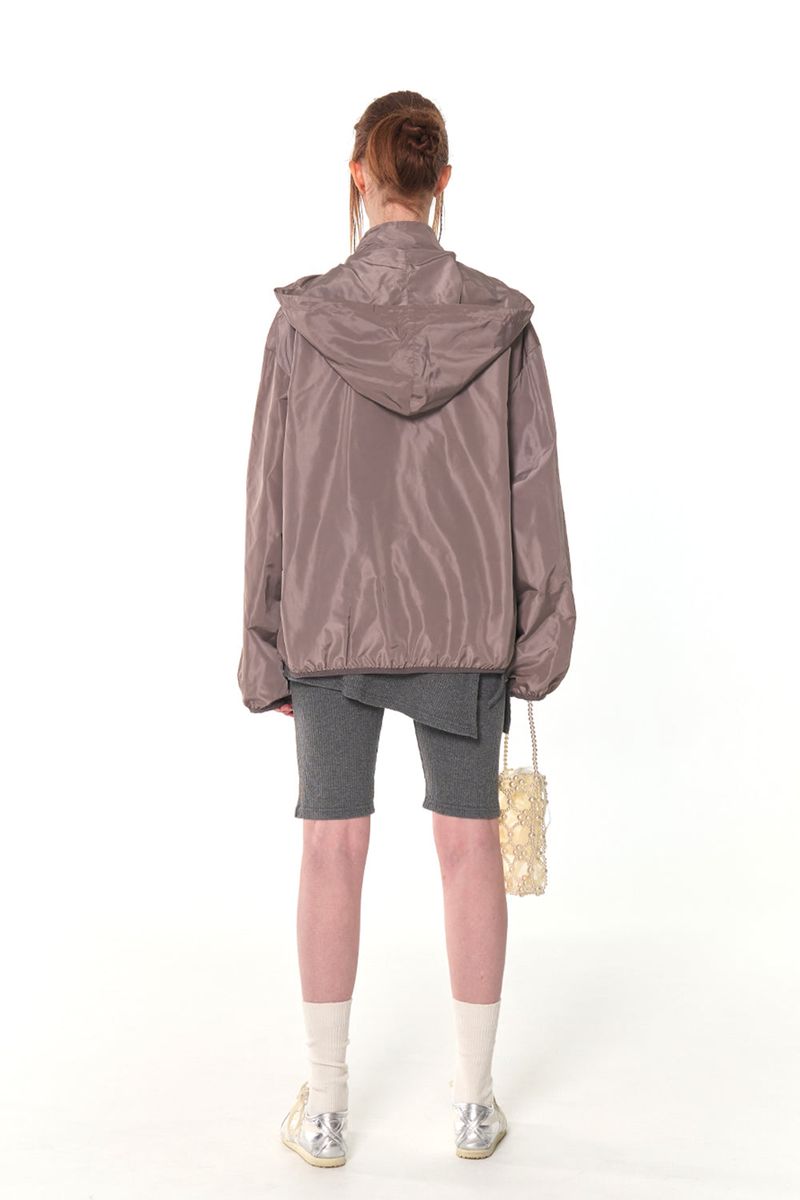 ZIZE PIPING WINDBREAKER  (BROWN)