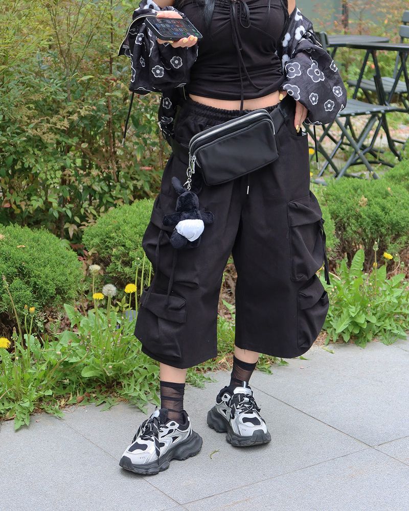 [UNISEX] バミューダカーゴワイドパンツ