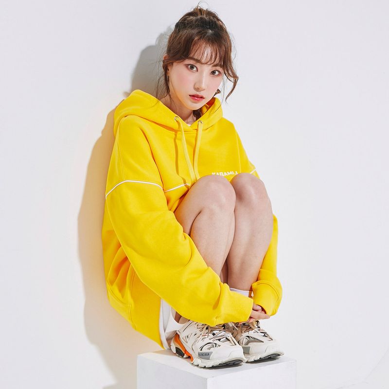 Oversize Front Line Hoodie Yellow