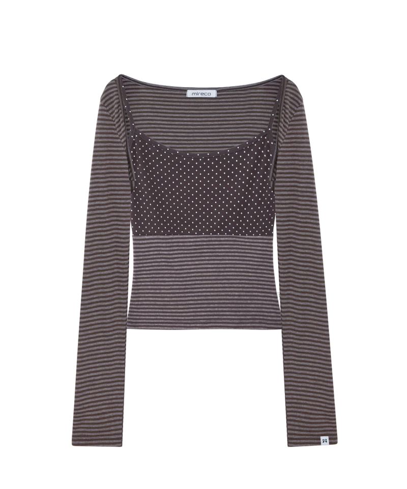 MIXED PATTERN CAMI & BOLERO SET BROWN