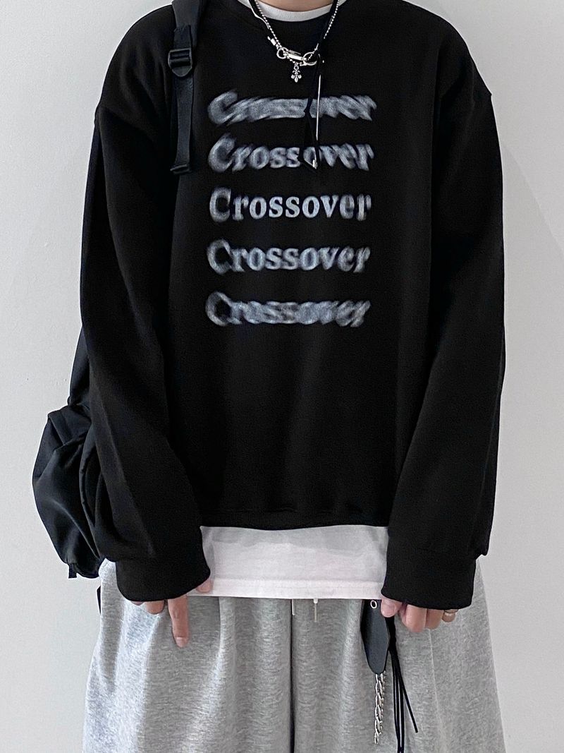 a cross-over lettering sweatshirt (3color)