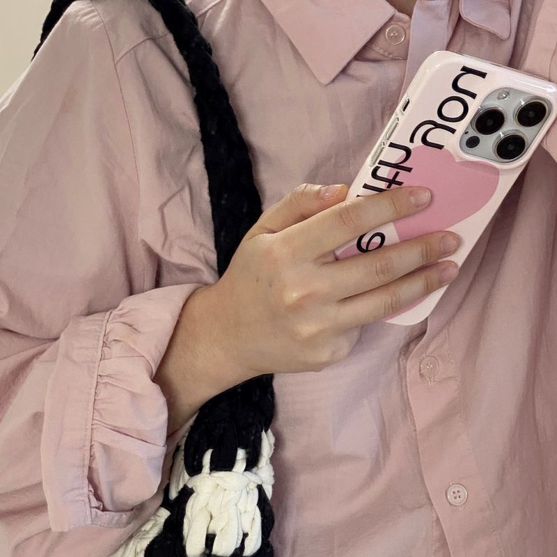 dive with you lettering case baby pink