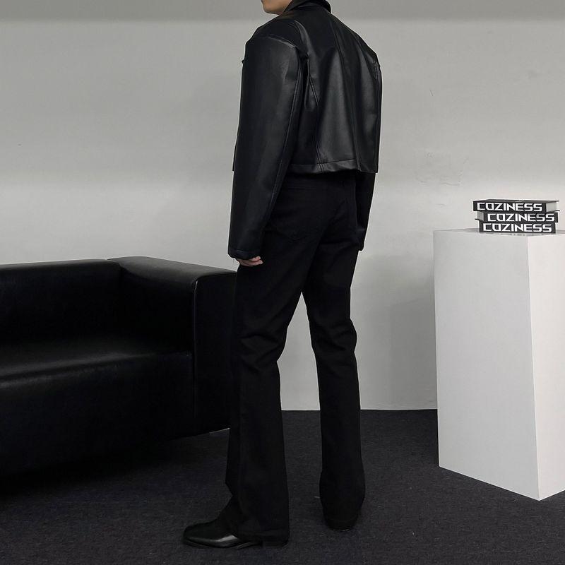 90's Youth Crop Leather Rider Jacket