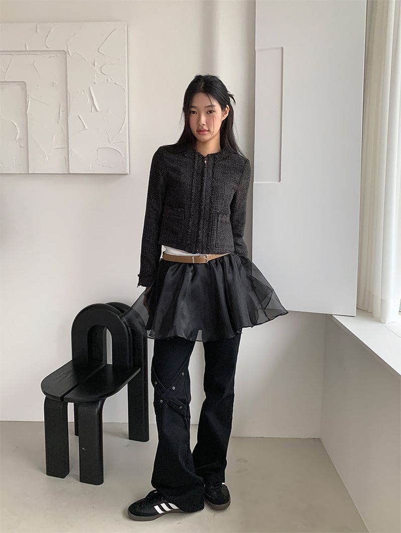 VEIL ORGANZA FRILL SKIRT (3C)