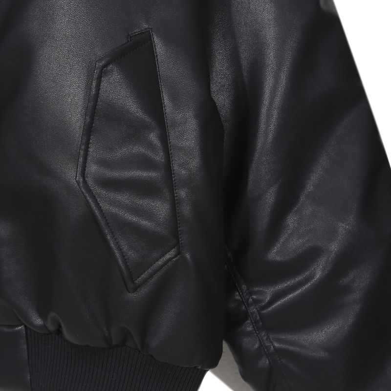 Black leather shirring padding