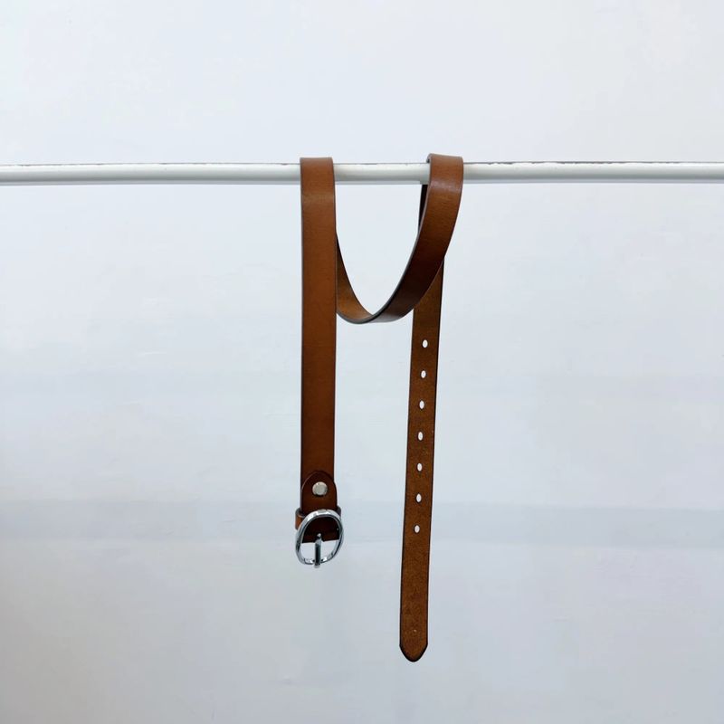 Vintage Oval Buckle Leather Belt