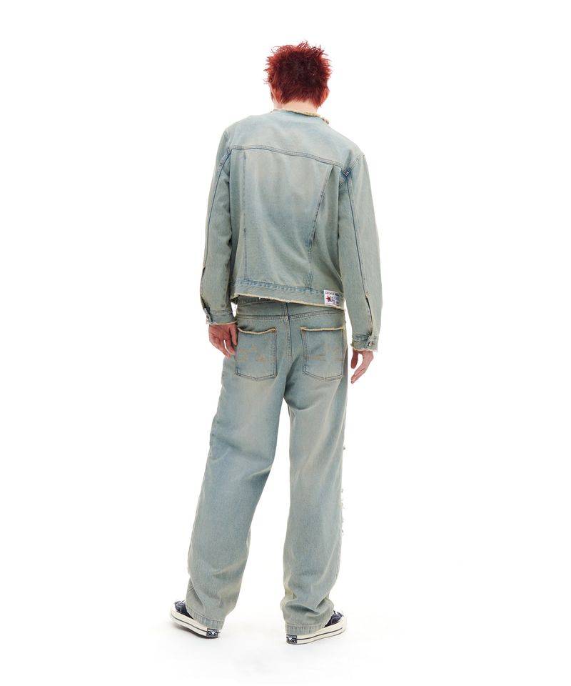DESTROYED DENIM PANTS (LIGHT BLUE)