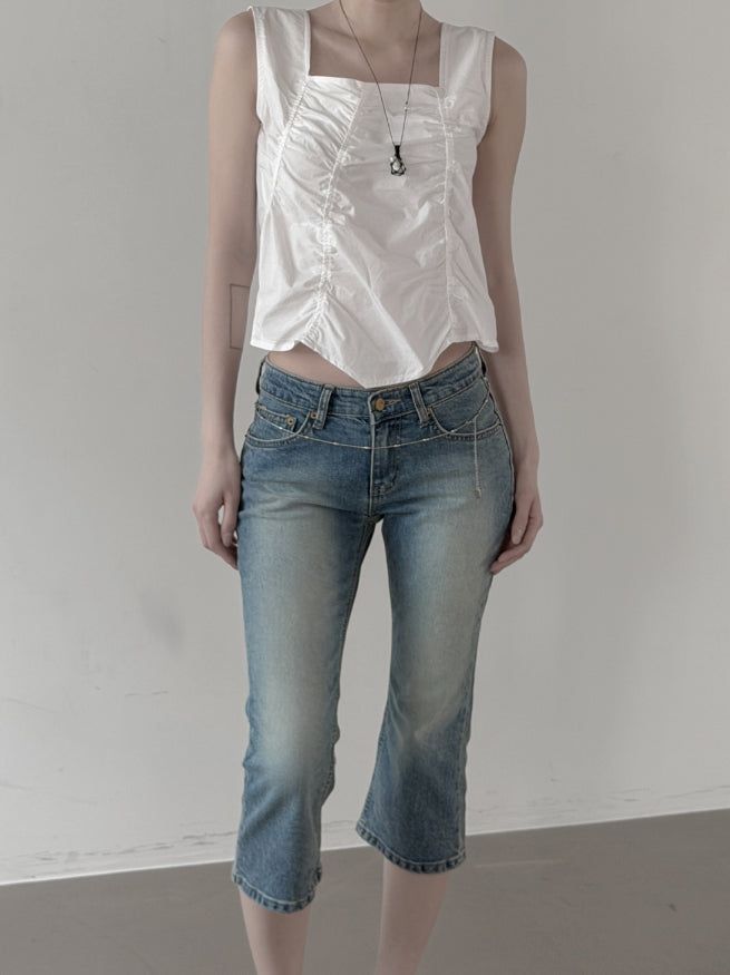 mnem（ムネム）の「Silla Square Shirred Blouse（Tops）」