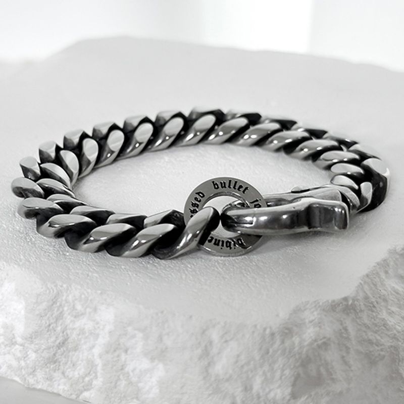 BLESSED BULLET（ブレスドブレット）の「ss-black line L curve bracelet_13mm（Accessories）」