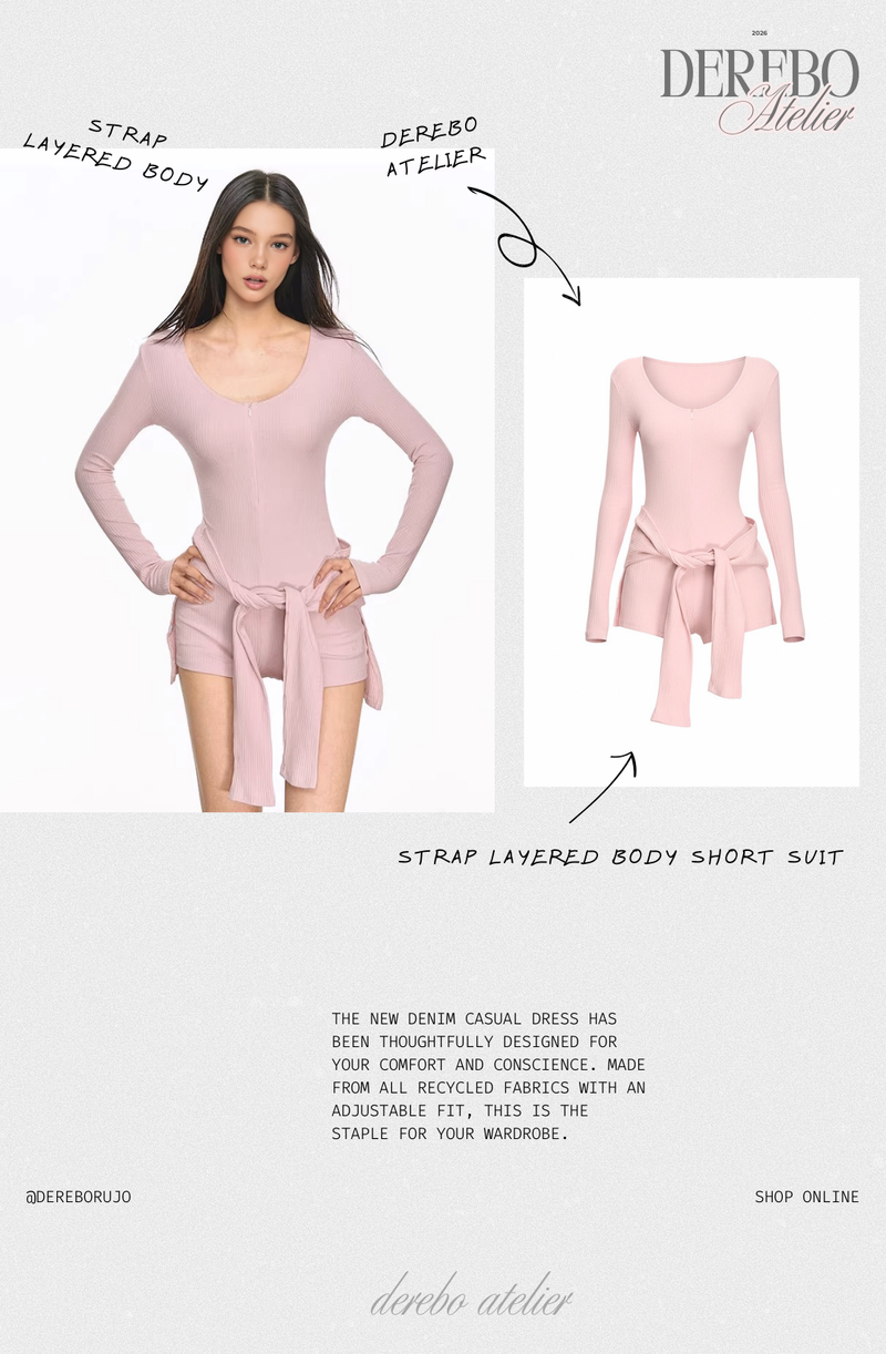 Strap Layered Body Short Suit