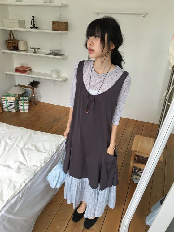 BAON（バオン）の「Nife Pocket Flare Sleeveless One Piece（Dresses）」