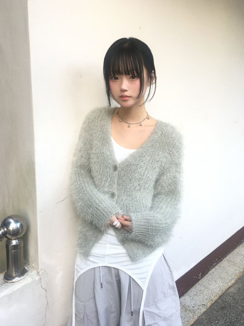 ner.ui.bin（ノエビン）の「ルーズフィットソフトファーカーディガン（トップス）」