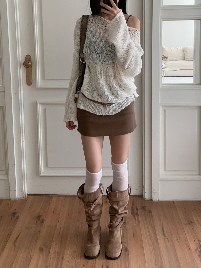 Demay Modern Basic Belt Mini Skirt