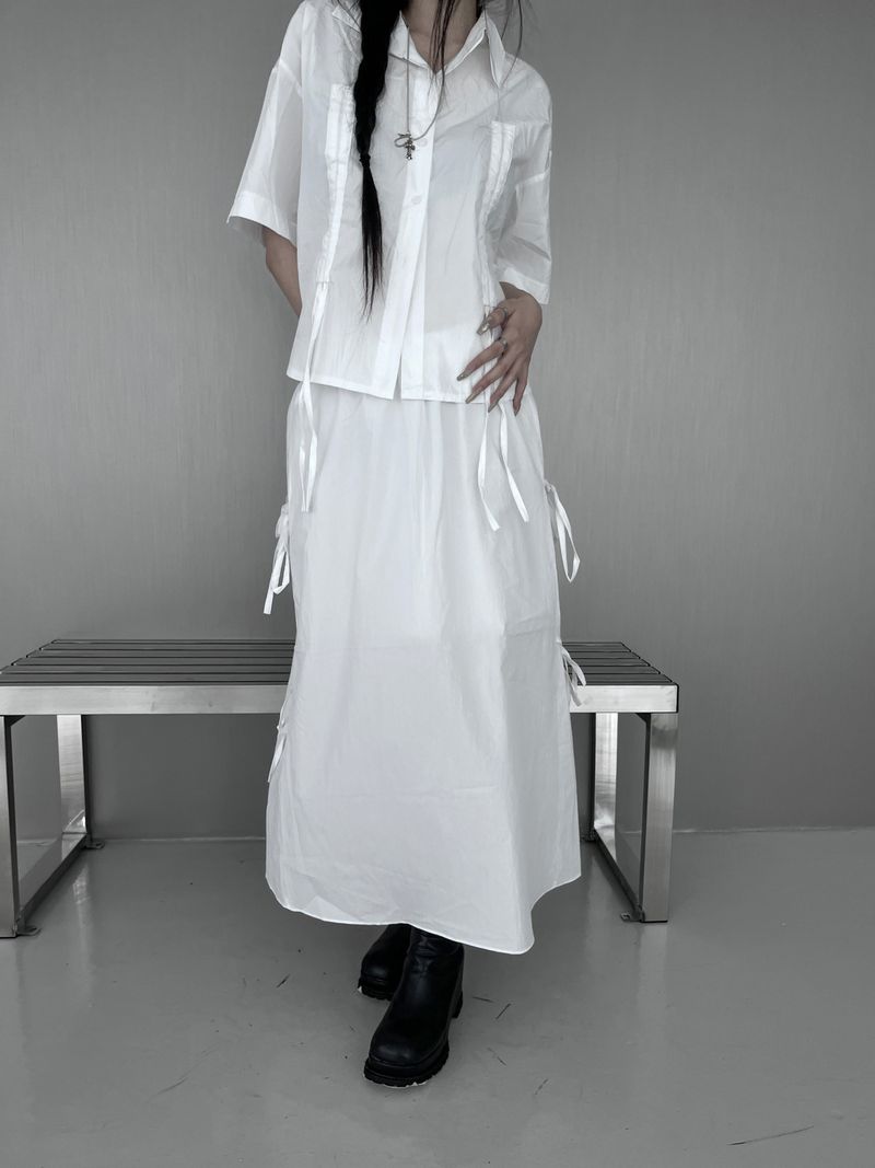 URBAN UNIQUE(アーバンユニーク)の「side ribbon string setup (4color)(Dresses)」