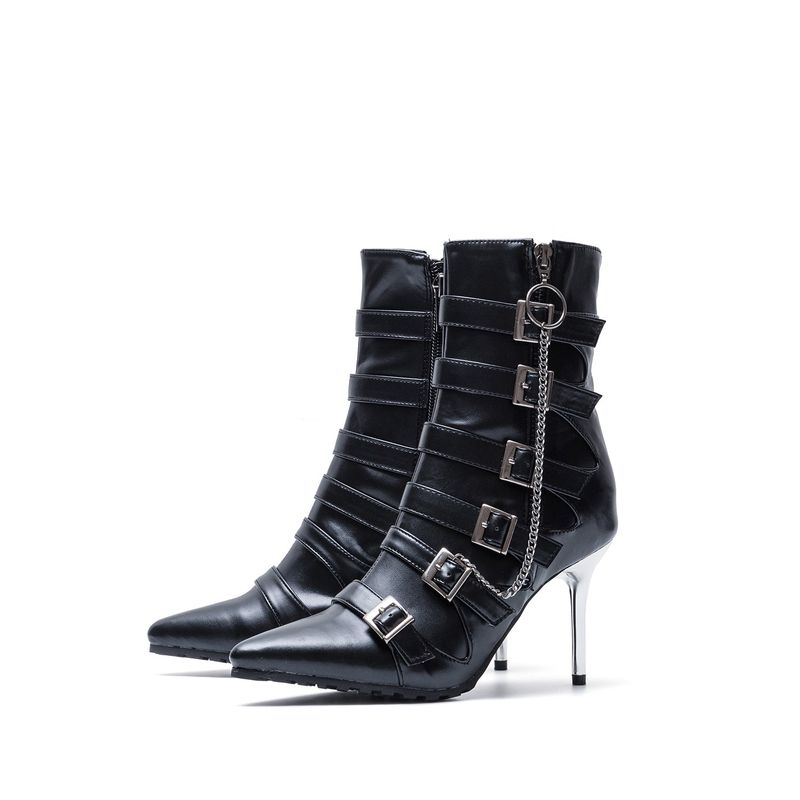 Buckle Chain Walker Heel(Black)