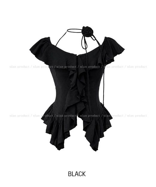 Bloom Corsage Frill Blouse