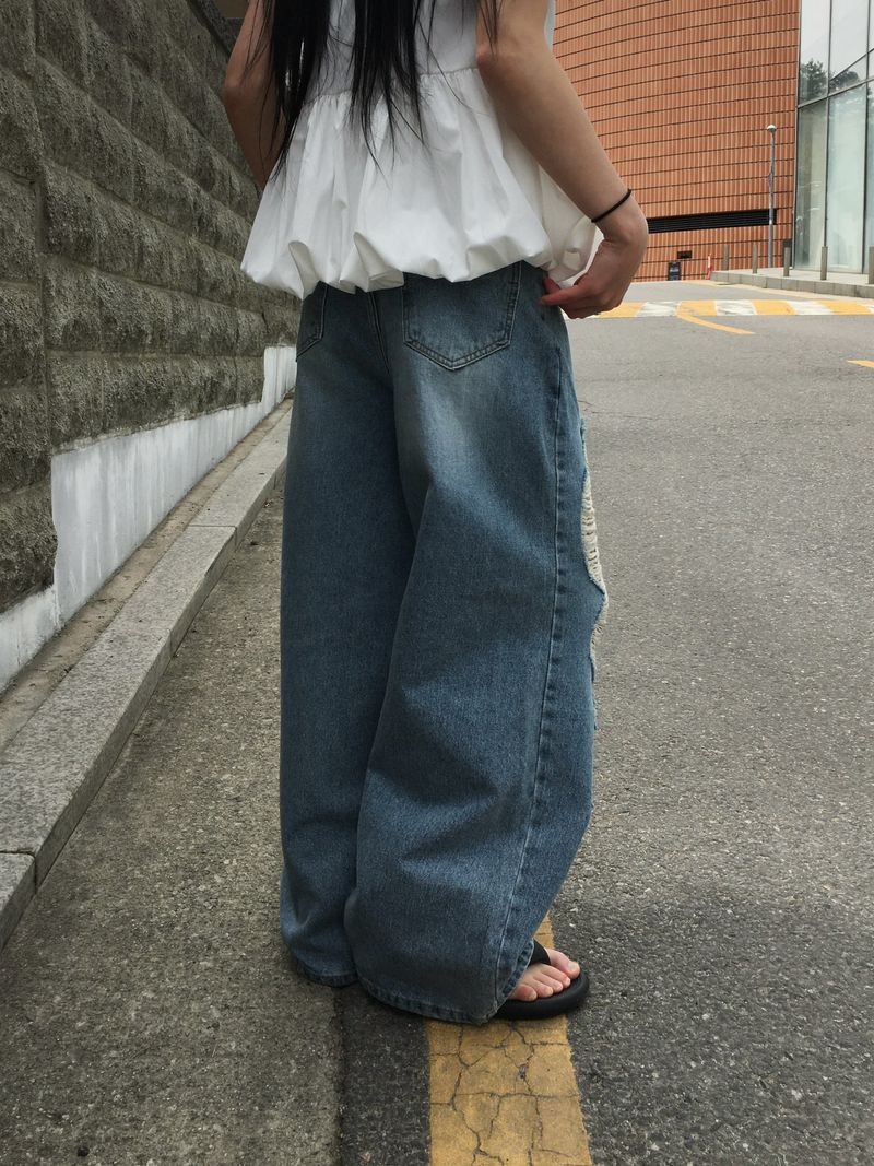 Pico Distressed Wide Denim (2c)