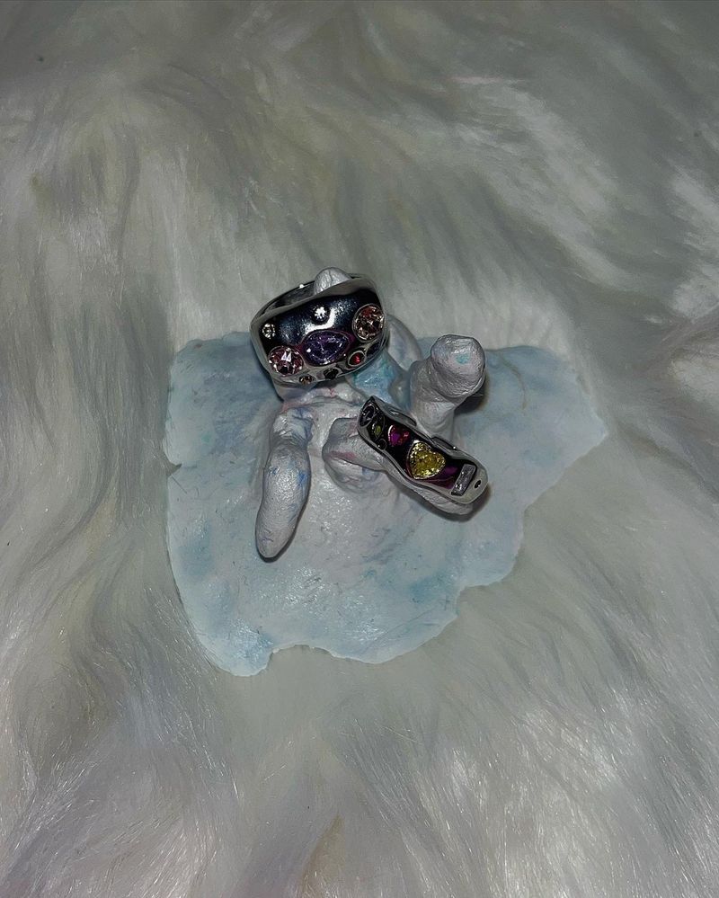 [aespa/Nmixx/Wooah/TNX] Silver gemstone ring_2