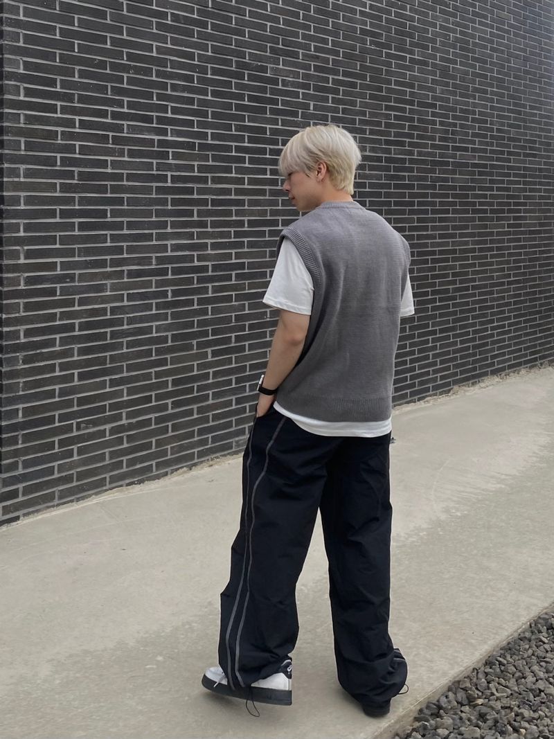 Piping Track Nylon Pants 5C