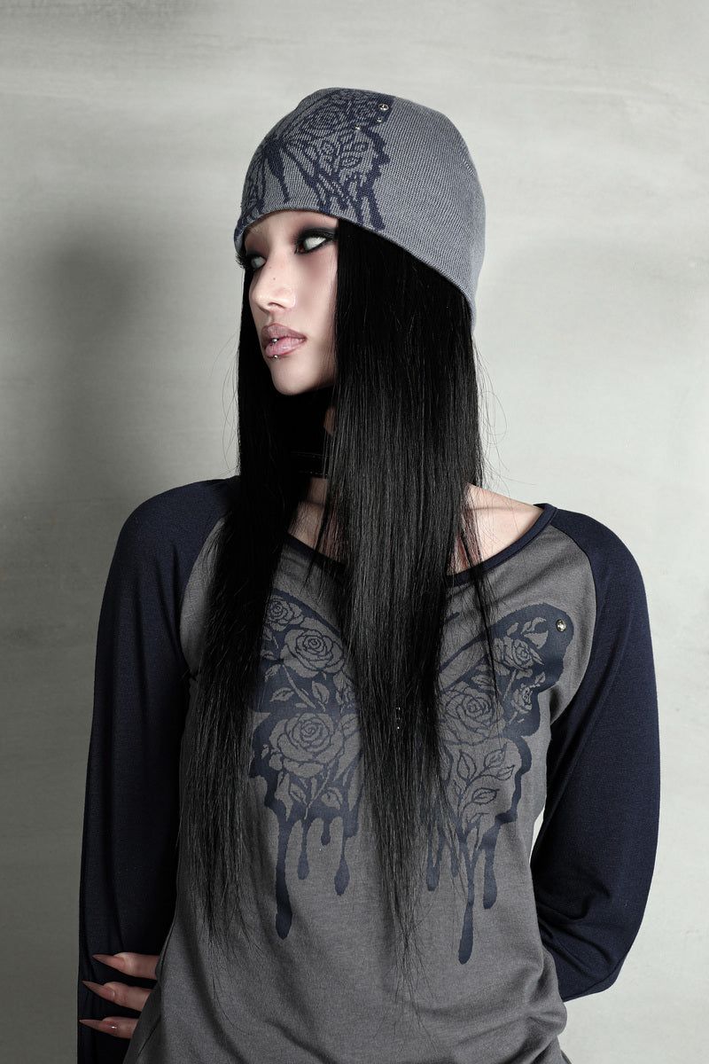 ROSE BUTTERFLY BEANIE #SKYBLUE
